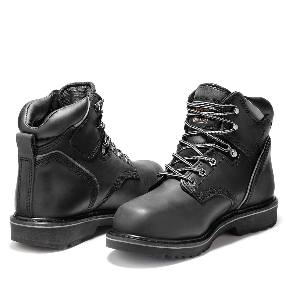 Botas de Trabajo Timberland Hombre Pro® Pit Boss 6\" Steel Toe Negras - Chile XOM-512803